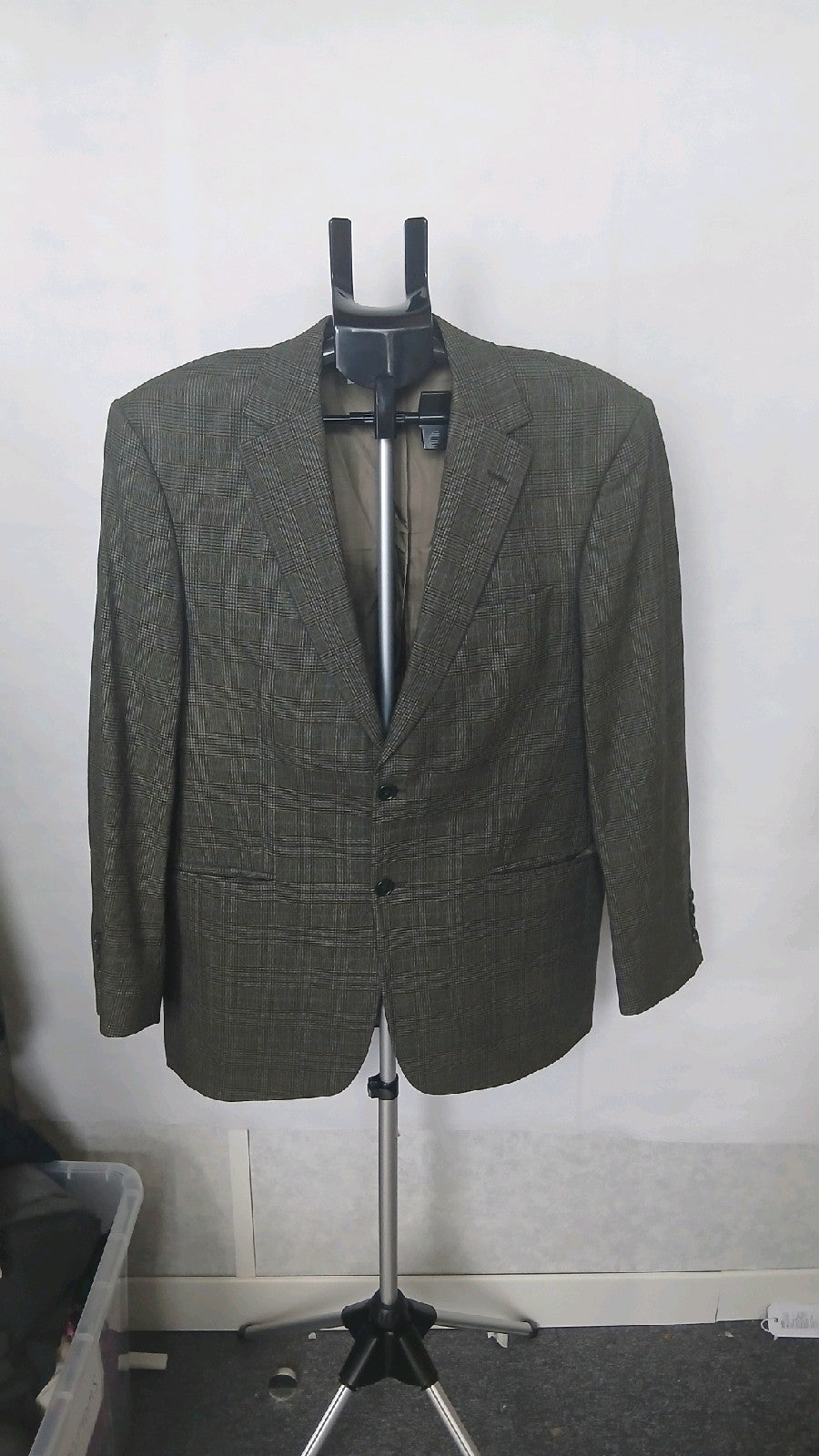 Brown plaid single breasted jacket