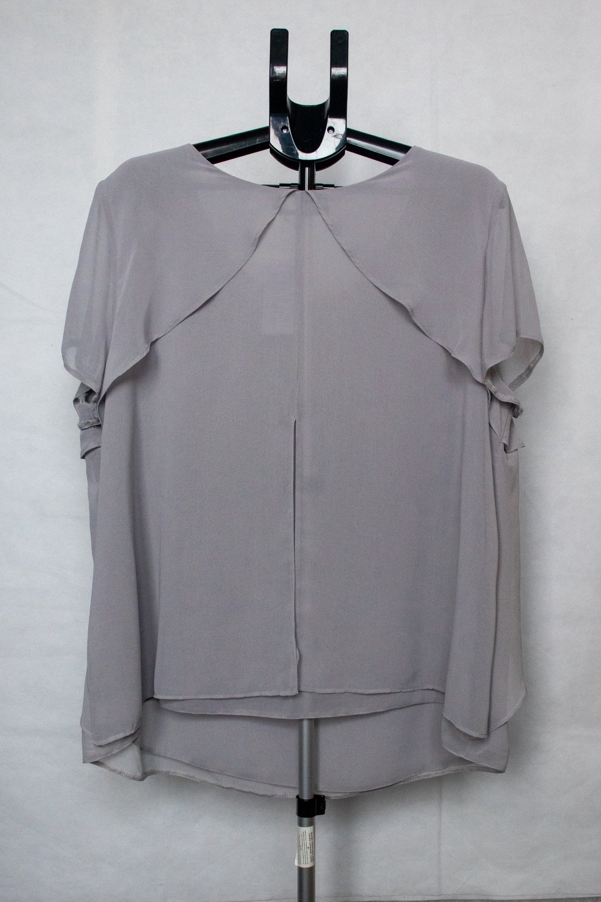 Grey drapery sheer blouse