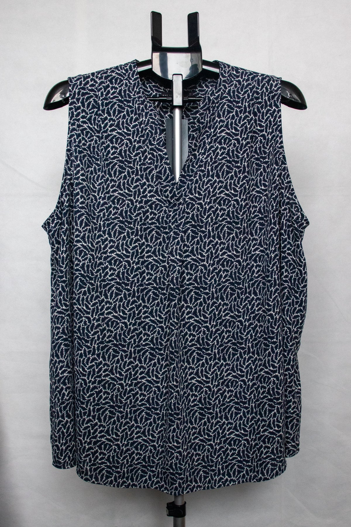Navy patterned blouse