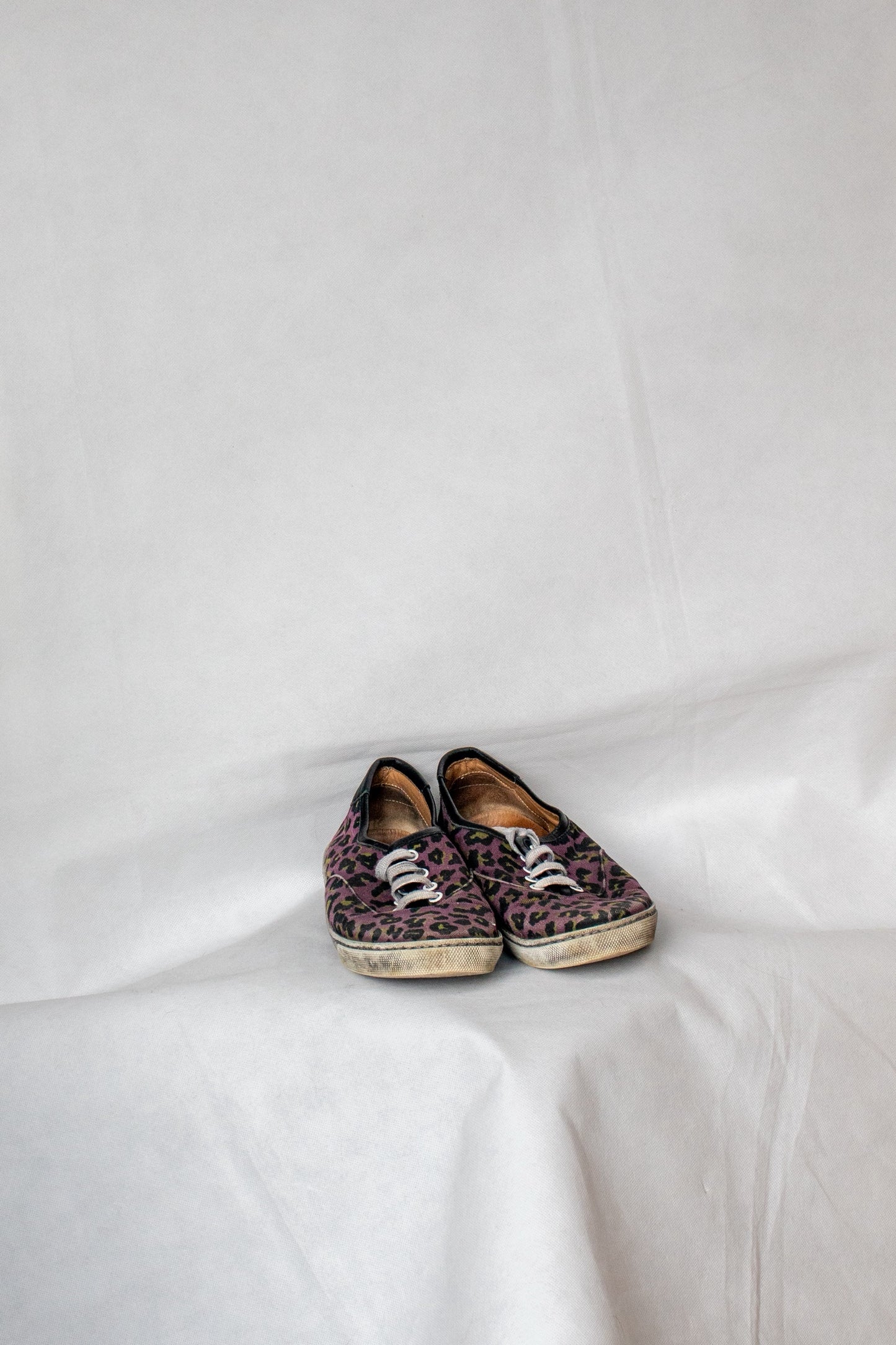 Purple leopard print trainers