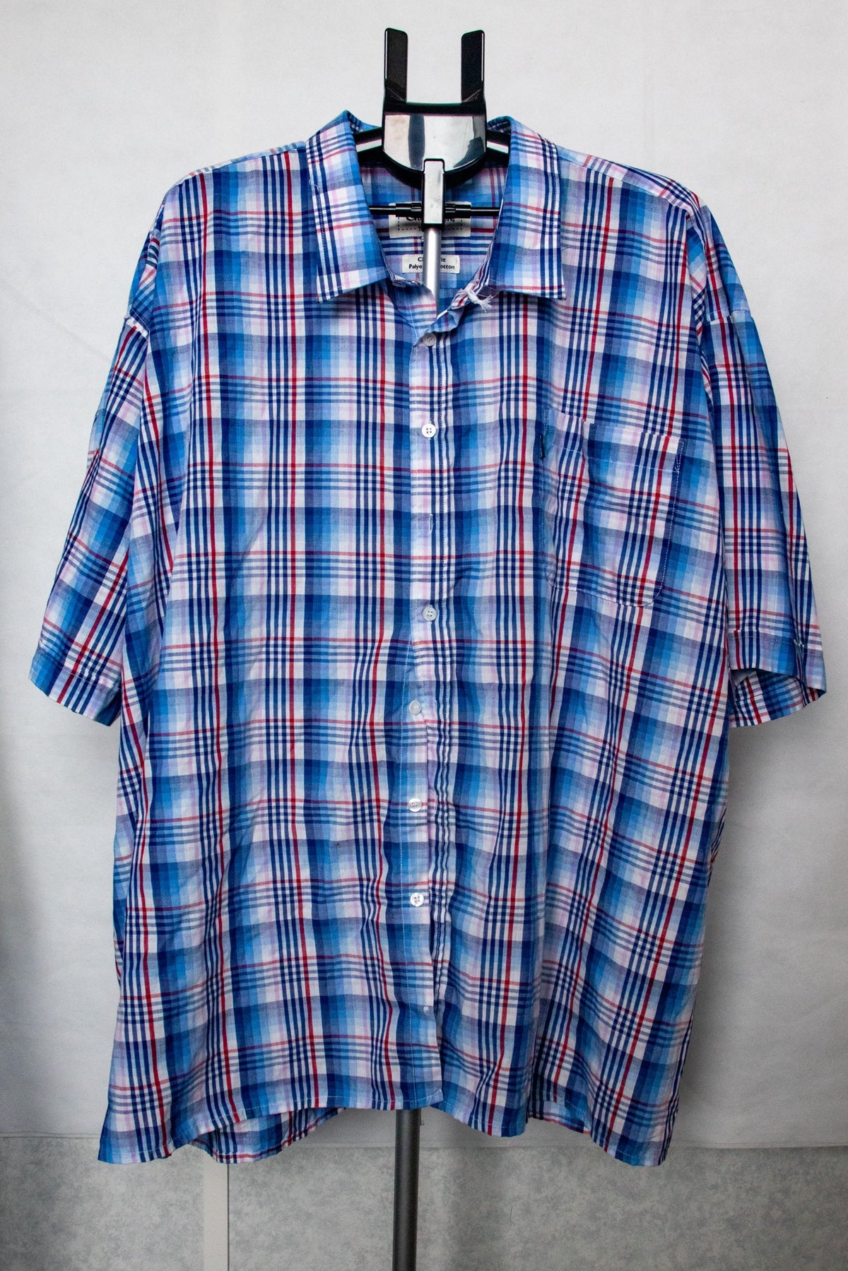 Blue and red plaid shirt