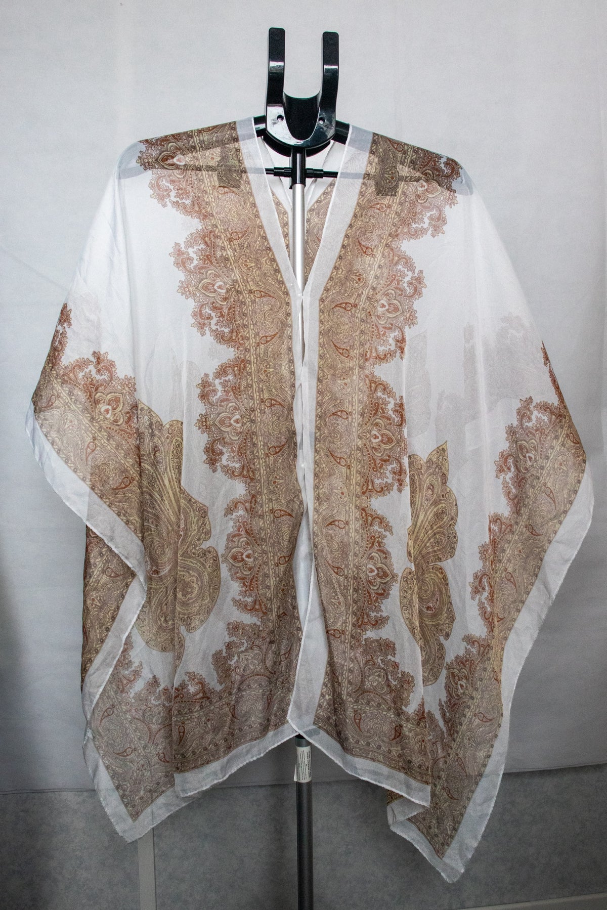 Sheer white coverup shawl