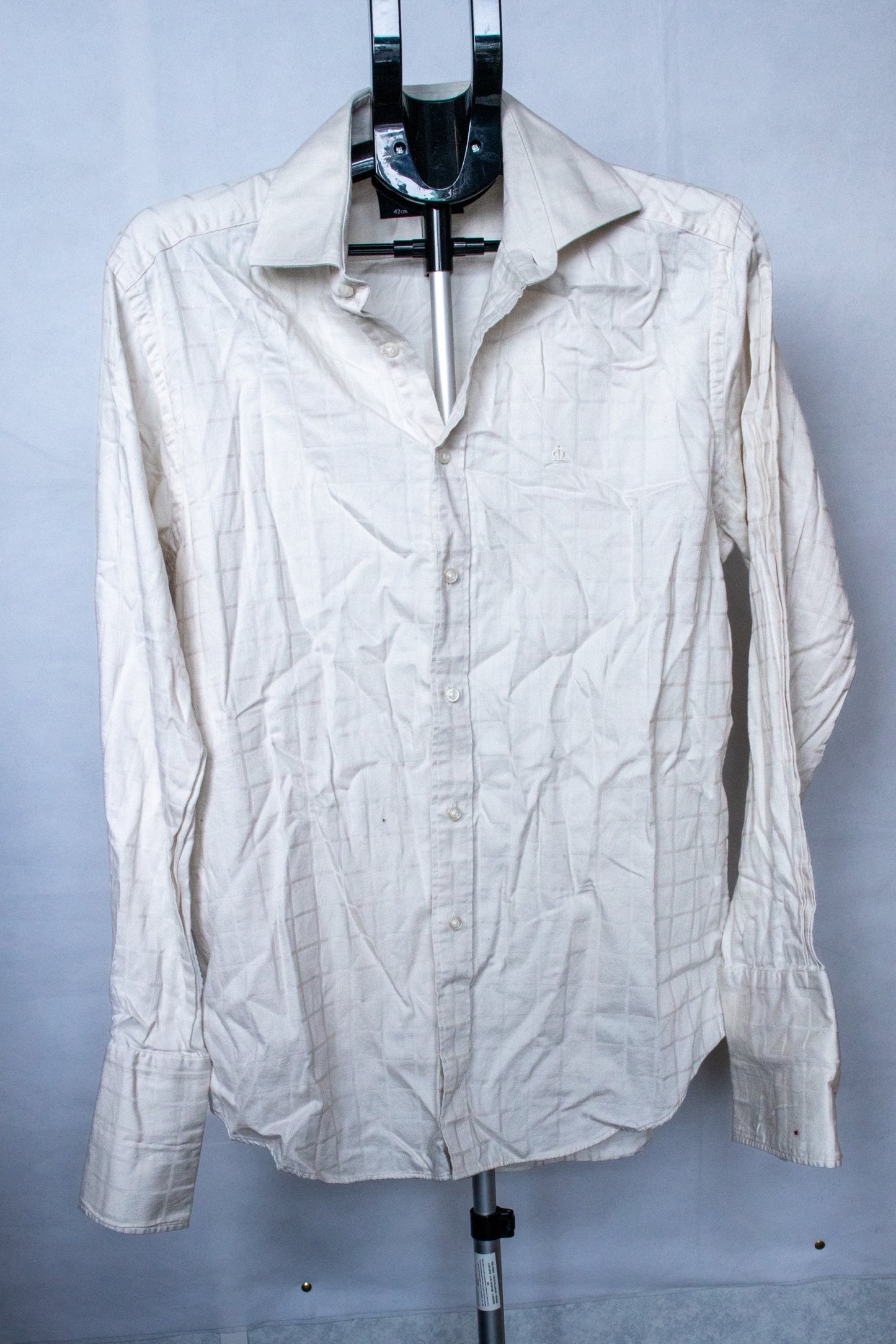 Cream shirt with square patterning