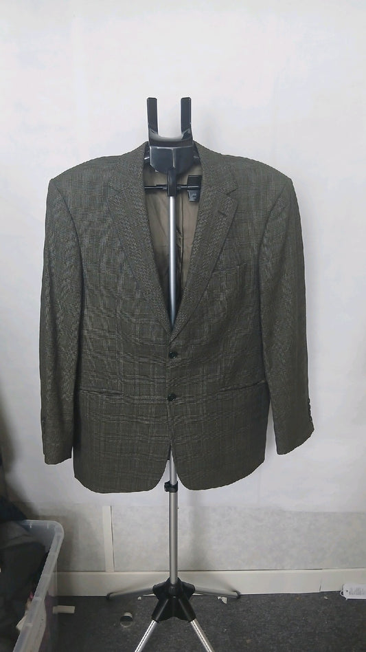Brown plaid single breasted jacket