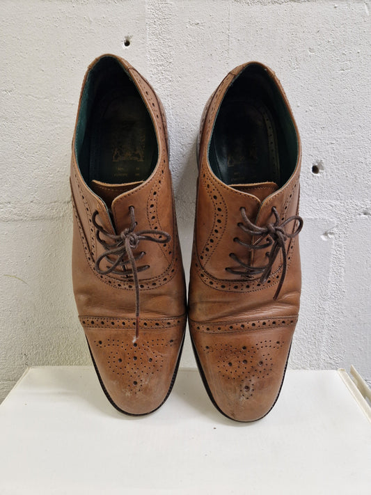 brown leather brogues with cut out design. marks and Spencers