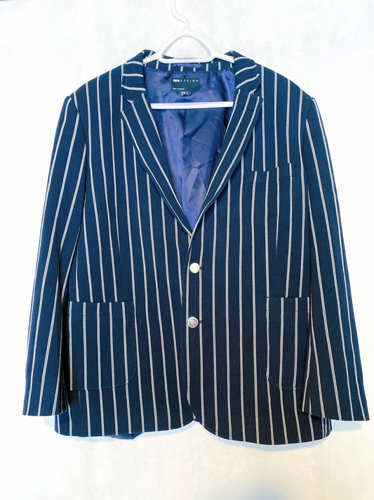 navy pink stripe blazer