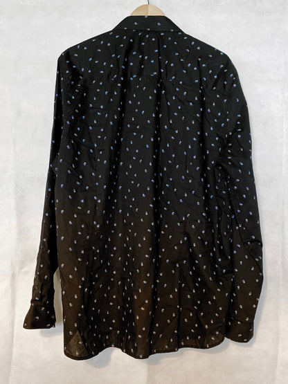 black patterned shirt