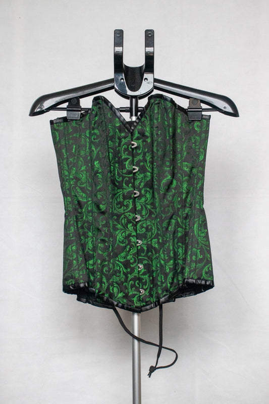 Green brocade corset