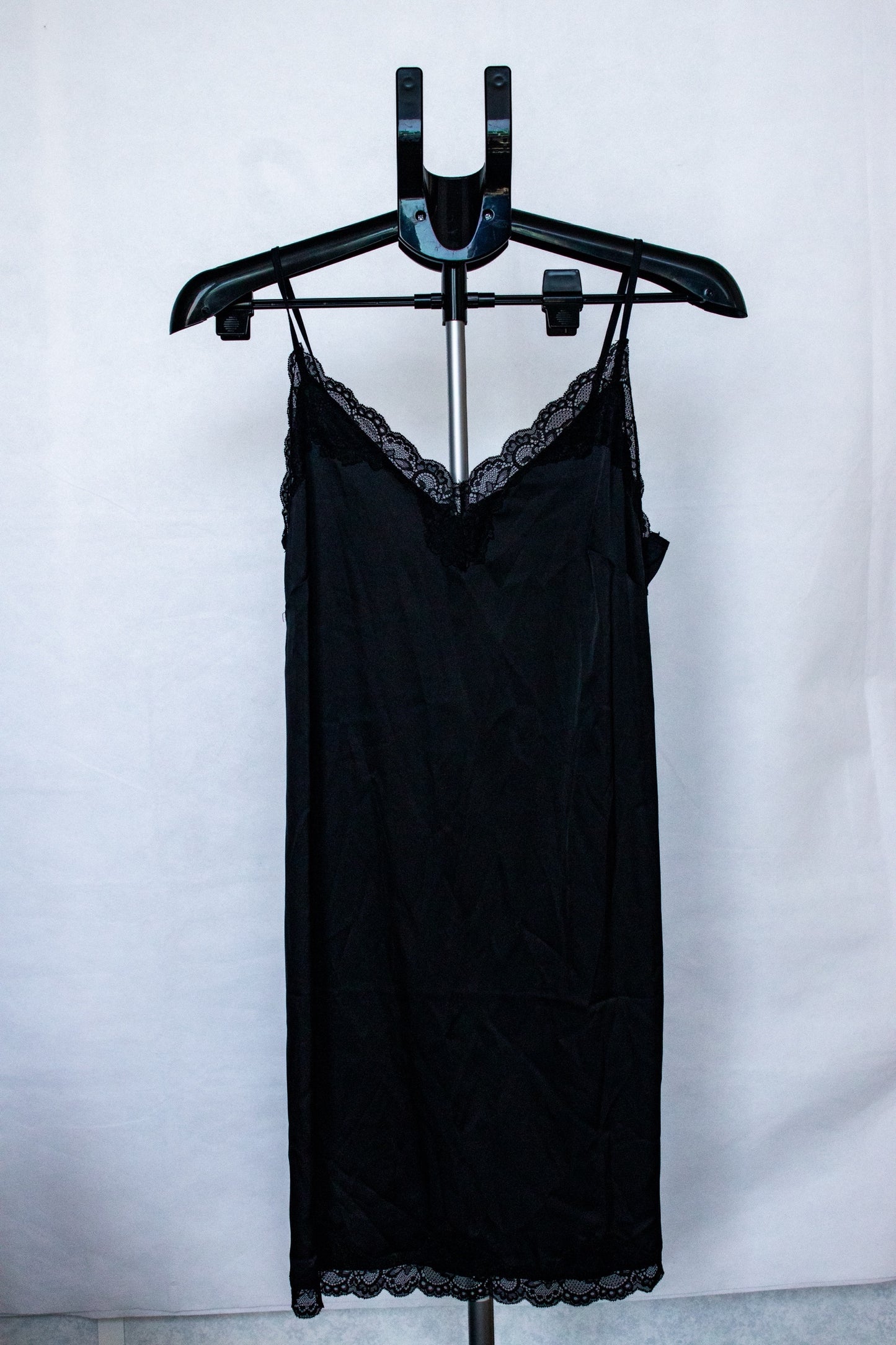 Black lace slip