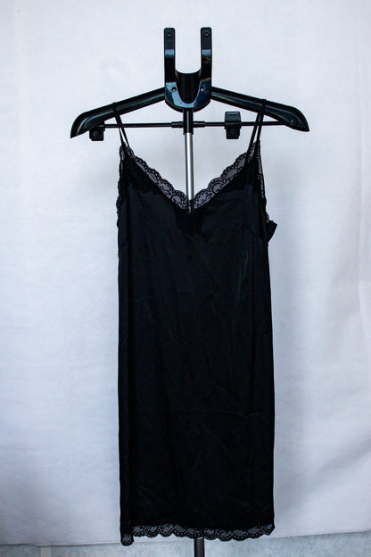Black lace slip