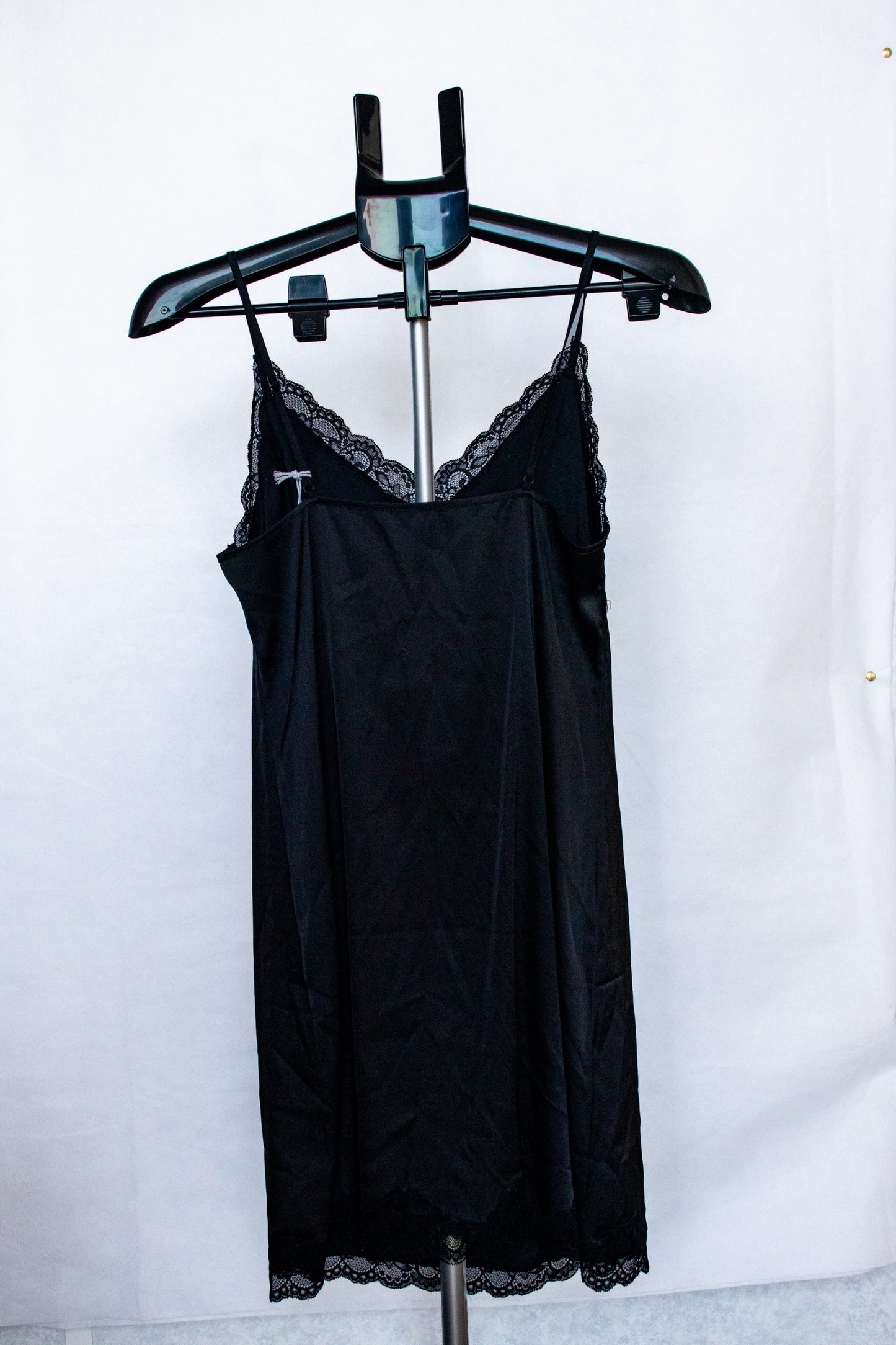 Black lace slip