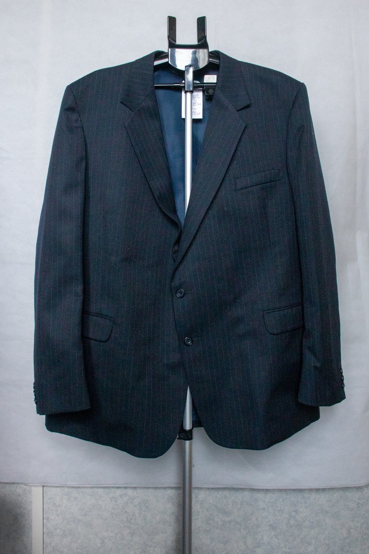 Blue pinstripe single breasted blazer