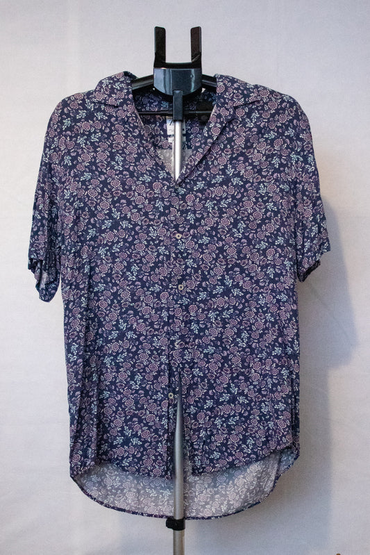 Blue floral patterned blouse