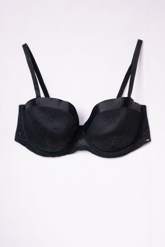 Black balcony bra