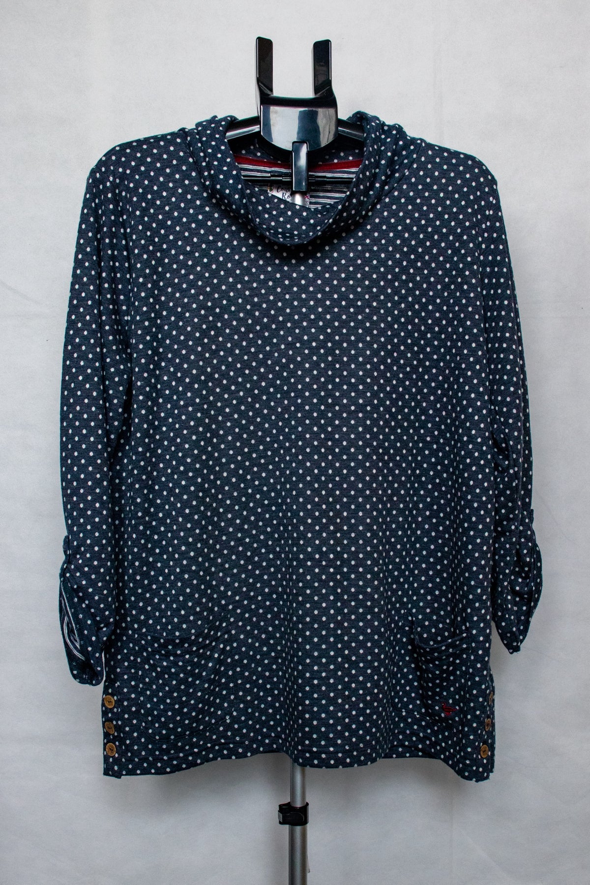 Polka dot turtleneck jumper