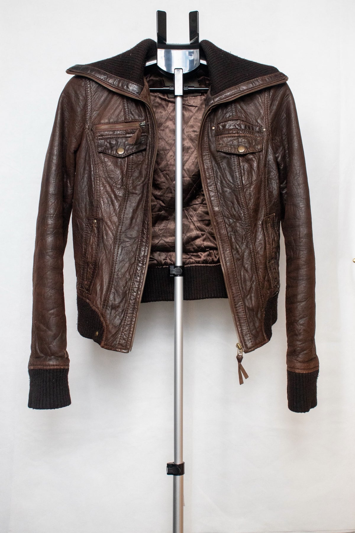 Brown leather jacket