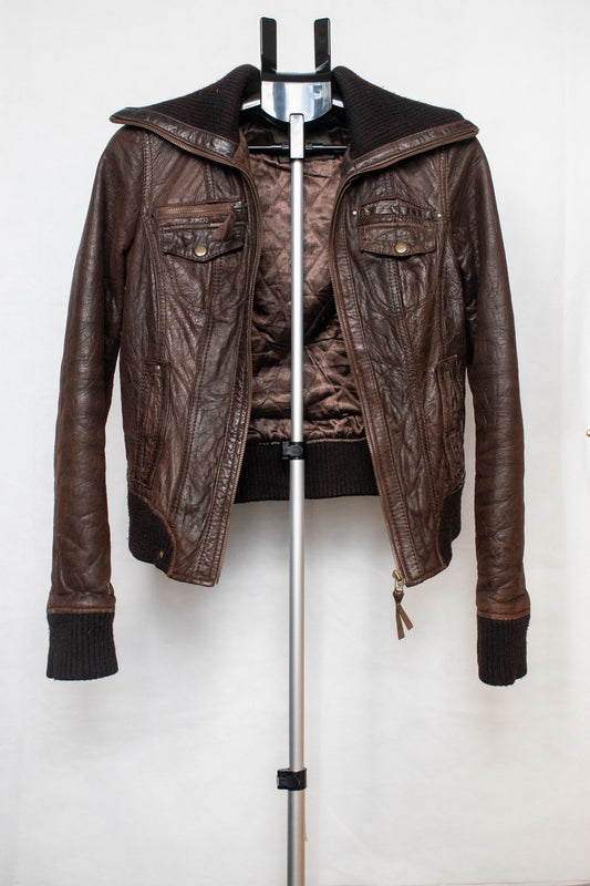 Brown leather jacket