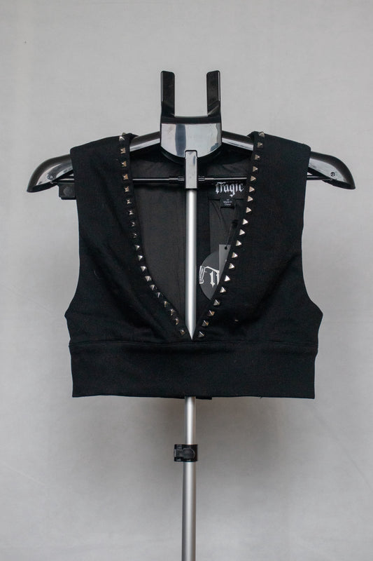 Black studded vest