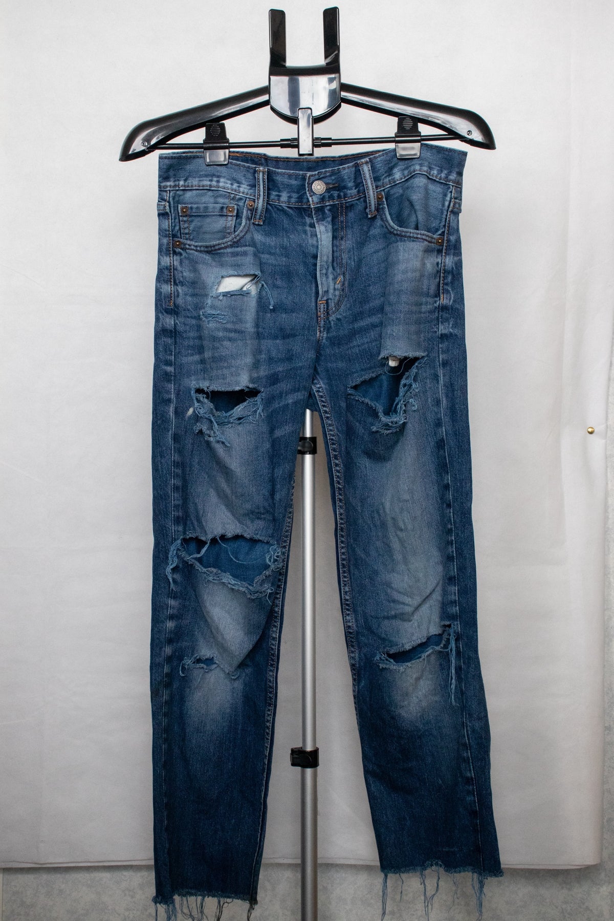 Blue ripped jeans