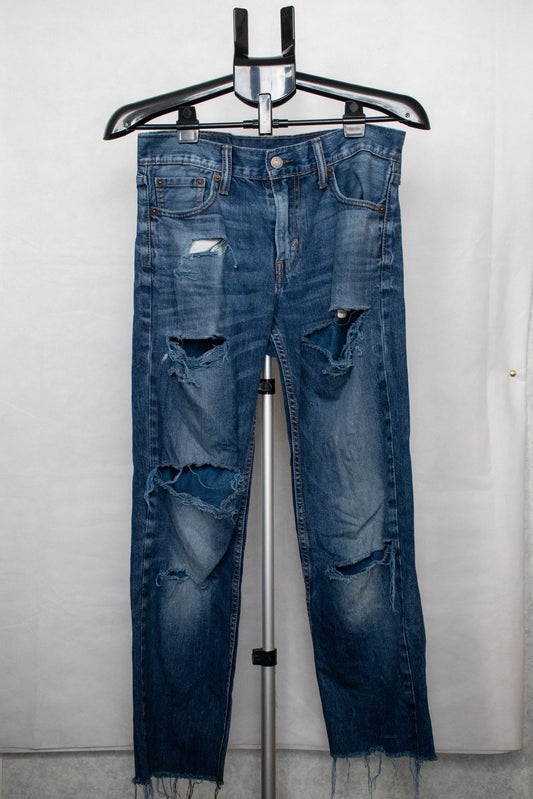 Blue ripped jeans