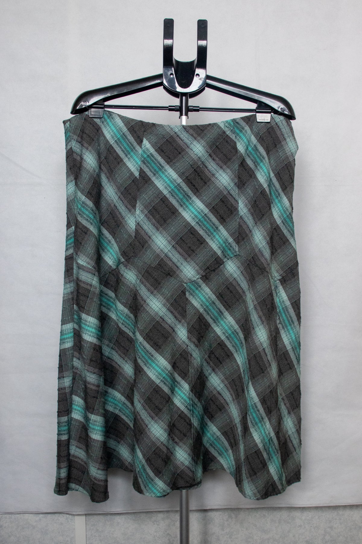 Plaid turquoise and grey skirt