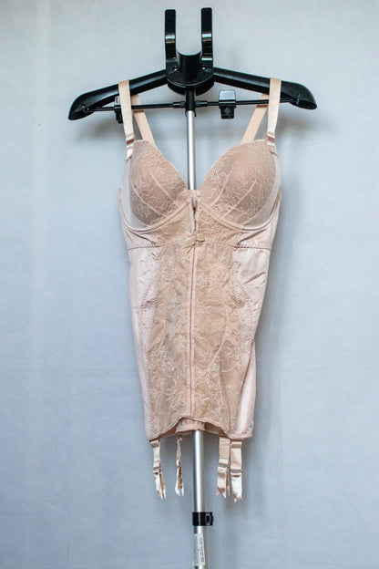 Pink Basque with Suspender Clips