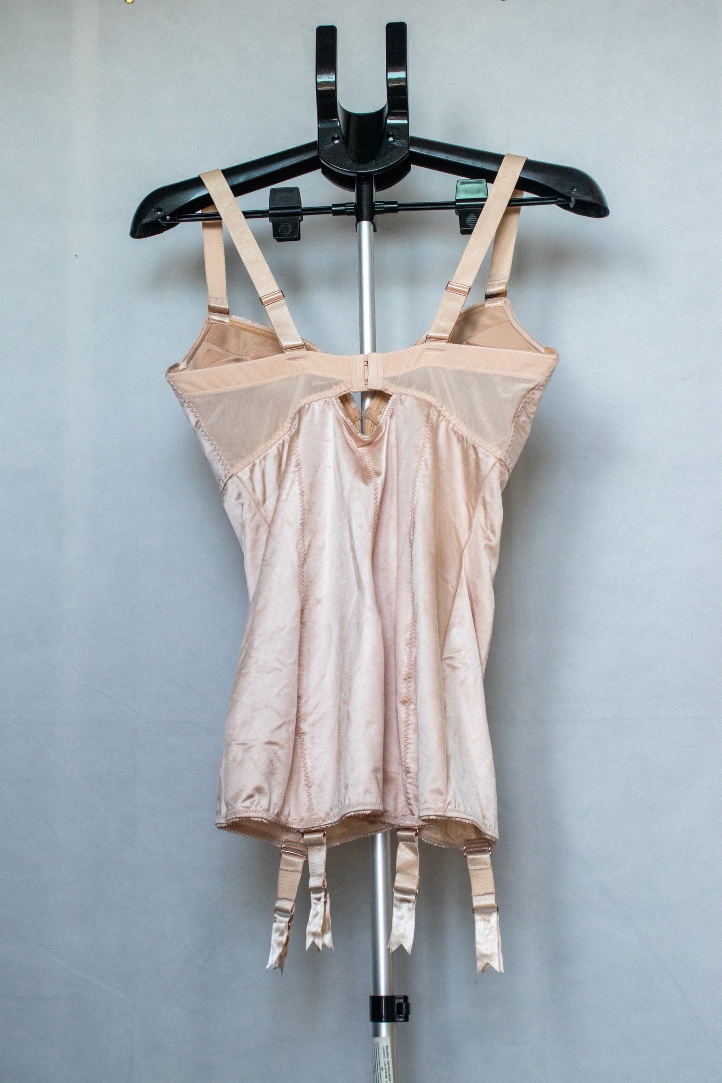 Pink Basque with Suspender Clips
