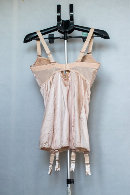 Pink Basque with Suspender Clips