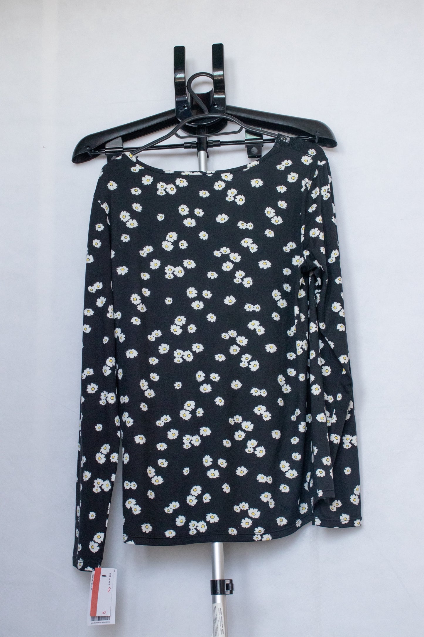 Black Daisy Print Pyjama Top