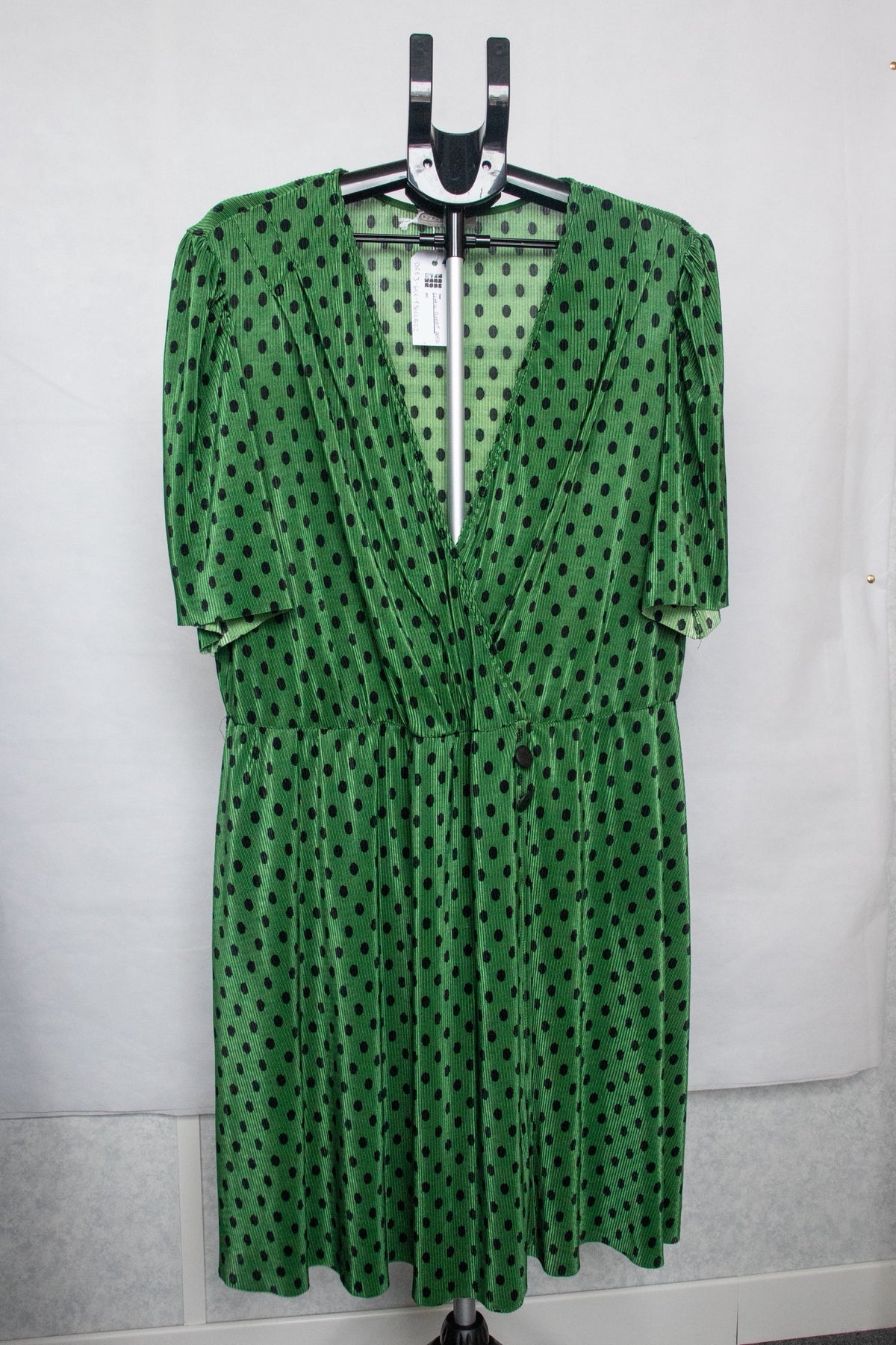 Green polka dot dress