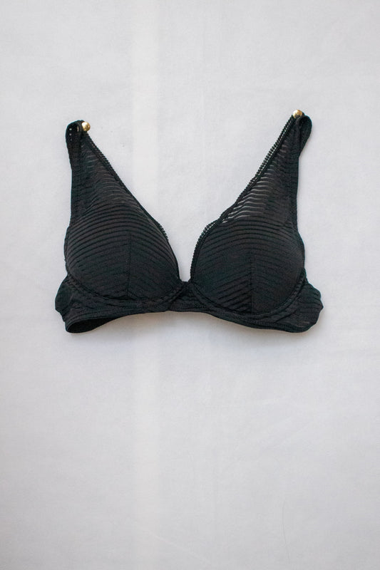 Black striped bra