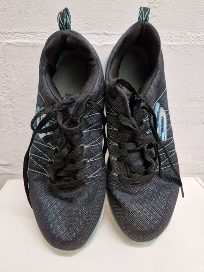 black and blue trainers